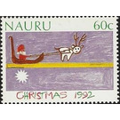 Santa Claus in a Reindeer Sled, National Flag - Micronesia / Nauru 1992 - 60