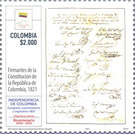 Signatures on Constitution of 1821 - South America / Colombia 2021