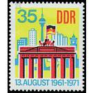 ten years Berlin wall  - Germany / German Democratic Republic 1971 - 35 Pfennig