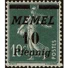 The Seederess, italic overprint Memel - Germany / Old German States / Memel Territory 1922 - 10