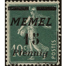 The Seederess, italic overprint Memel - Germany / Old German States / Memel Territory 1922 - 15