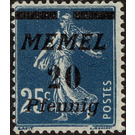 The Seederess, italic overprint Memel - Germany / Old German States / Memel Territory 1922 - 20