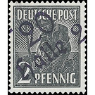 Time stamp series  - Germany / Sovj. occupation zones / General issues 1948 - 2 Pfennig