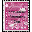 Time stamp series  - Germany / Sovj. occupation zones / General issues 1948 - 40 Pfennig