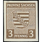 Time stamp series  - Germany / Sovj. occupation zones / Province of Saxony 1945 - 3 Pfennig