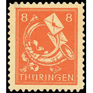 Time stamp series  - Germany / Sovj. occupation zones / Thuringia 1945 - 8 Pfennig