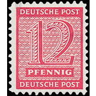 Time stamp series  - Germany / Sovj. occupation zones / West Saxony 1945 - 12 Pfennig