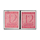 Time stamp series  - Germany / Sovj. occupation zones / West Saxony 1945 - 12 Pfennig