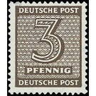 Time stamp series  - Germany / Sovj. occupation zones / West Saxony 1945 - 3 Pfennig