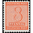 Time stamp series  - Germany / Sovj. occupation zones / West Saxony 1945 - 8 Pfennig