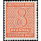 Time stamp series  - Germany / Sovj. occupation zones / West Saxony 1945 - 8 Pfennig