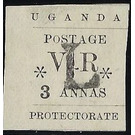 Typeset Issue (‘L’ overprinted, small "o" in postage) - East Africa / Uganda 1896