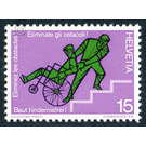 Wheelchair transport on stairs  - Switzerland 1975 - 15 Rappen