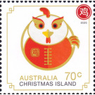 Year of the Rat 2020 - Zodiac Sheet - Rooster - Christmas Island 2020 - 70
