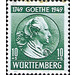 200th birthday  - Germany / Western occupation zones / Württemberg-Hohenzollern 1949 - 10 Pfennig