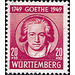 200th birthday  - Germany / Western occupation zones / Württemberg-Hohenzollern 1949 - 20 Pfennig