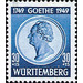 200th birthday  - Germany / Western occupation zones / Württemberg-Hohenzollern 1949 - 30 Pfennig