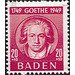 200th birthday of Johann Wolfgang von Goethe  - Germany / Western occupation zones / Baden 1949 - 20 Pfennig