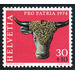 Bronze bull-head from Martigny (Roman Age)  - Switzerland 1974 - 20 Rappen