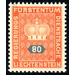 Crown with numeral  - Liechtenstein 1950 - 80 Rappen