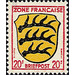 Definitive series: Coat of arms of the countries of the French zone and German poets  - Germany / Western occupation zones / General 1945 - 20 Pfennig