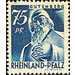 Definitive series: Personalities and views from Rhineland-Palatinate  - Germany / Western occupation zones / Rheinland-Pfalz 1947 - 75 Pfennig