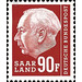 Definitive stamp series Federal President Heuss  - Germany / Saarland 1957 - 90 Franc