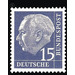 Permanent series: Federal President Theodor Heuss  - Germany / Federal Republic of Germany 1954 - 15 Pfennig